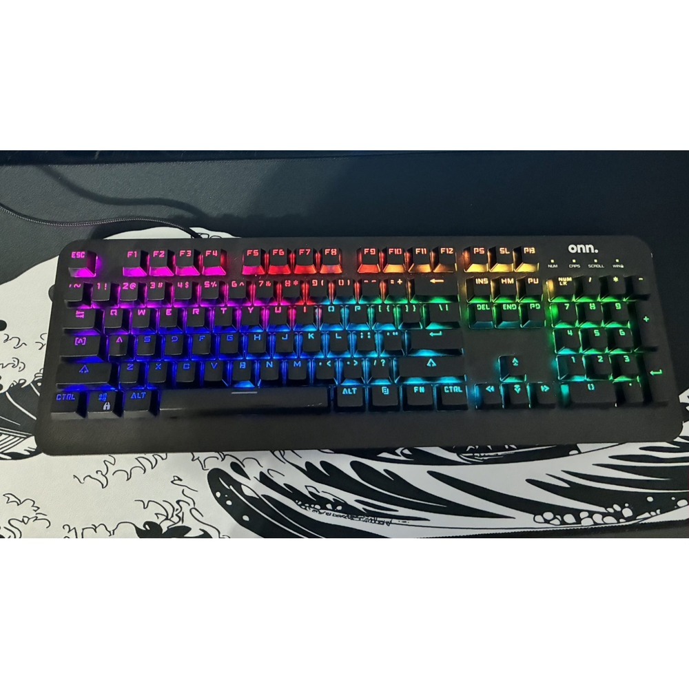 Onn. RGB Mechanical Gaming Keyboard Wired Backlit Tested 100004357